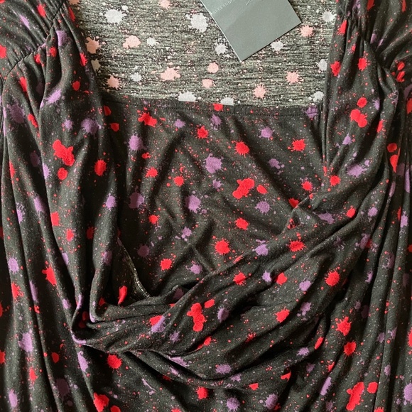 NEW w/ TAGS Alexander McQueen McQ Sleeveless Black Dress with Color Spatter L - Picture 1 of 6